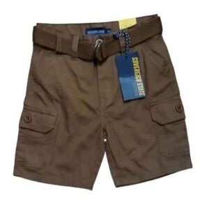 Boys Sovereign State Tobacco Belted Cargo Shorts